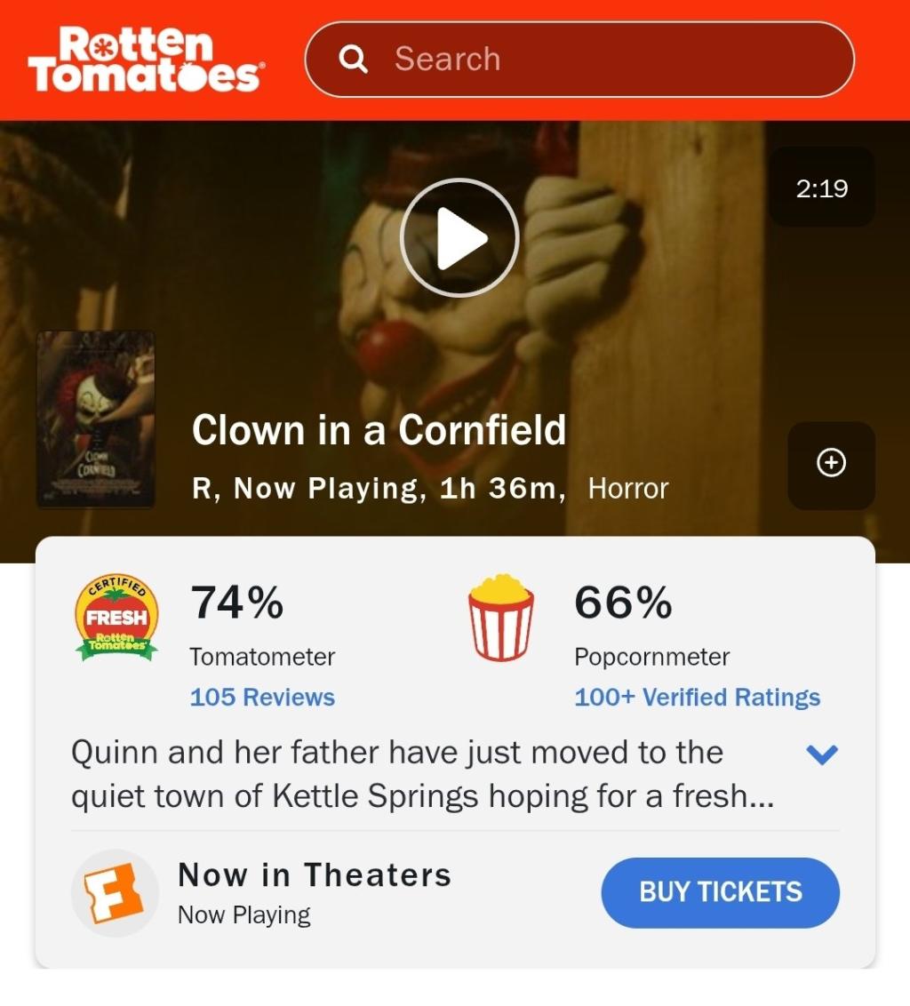 ‘CLOWN IN A CORNFIELD’ is now Certified Fresh on R (1).jpg