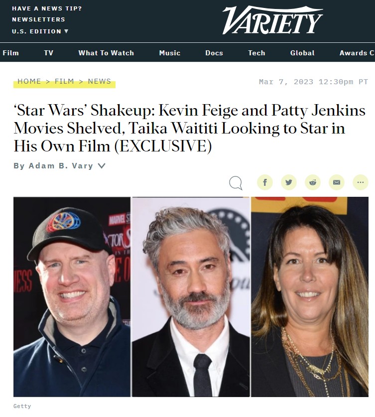 익스트림무비 케빈 파이기 & 패티 젠킨스 '스타워즈' 무비 루카스필름에서 보류 / 타이카 와이티티 차기 '스타워즈' 작품(02)