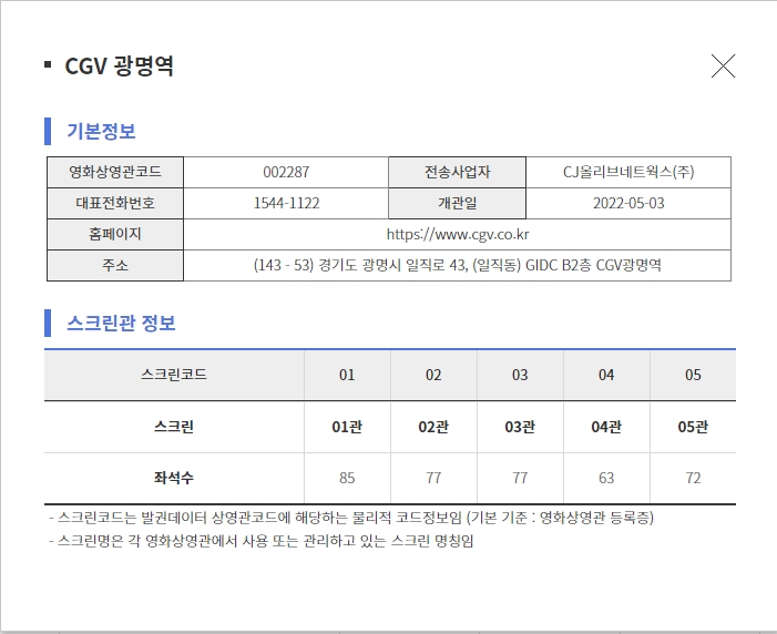 익스트림무비 - [신규 영화관 좌석정보]CGV 광명역, 롯데시네마 부평갈산, 메가박스 사상