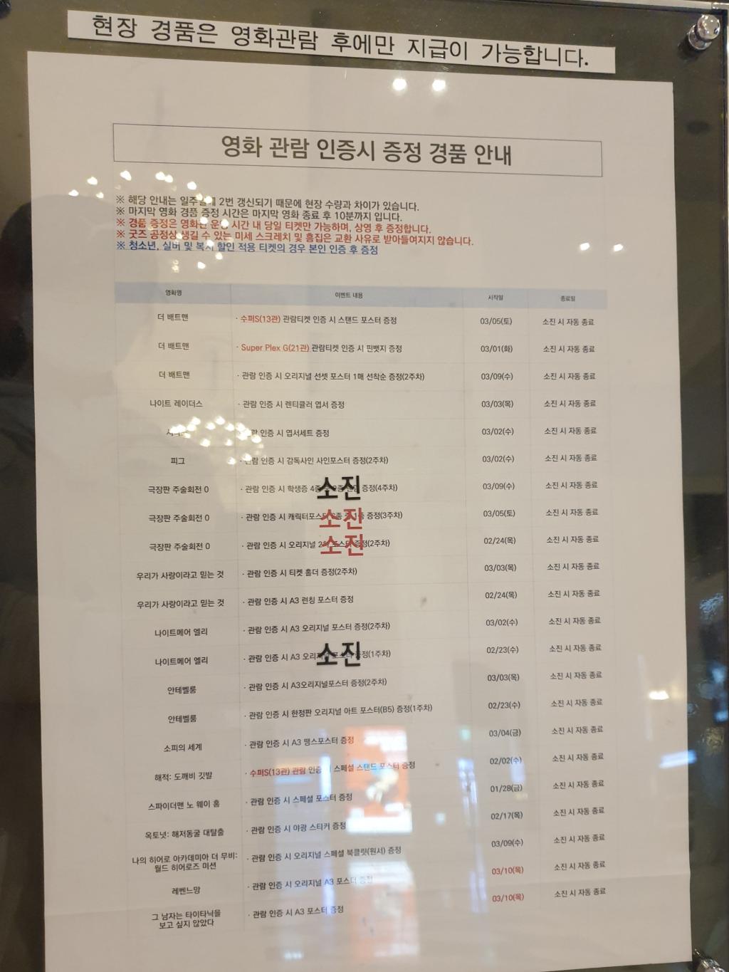 익스트림무비 - 롯시 월드타워 경품 현황 - 15일 1730 현재