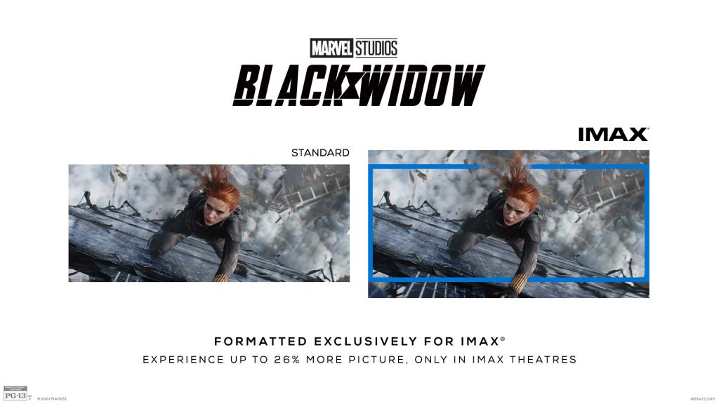 익스트림무비 - ‘블랙 위도우’ IMAX 분량 22분 확정..일반 화면비와 비교샷